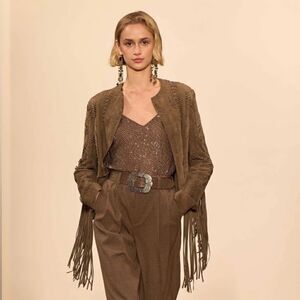 Ralph Lauren ~ Collection Made In Italy Helene Fringed Goat Suede Jacket